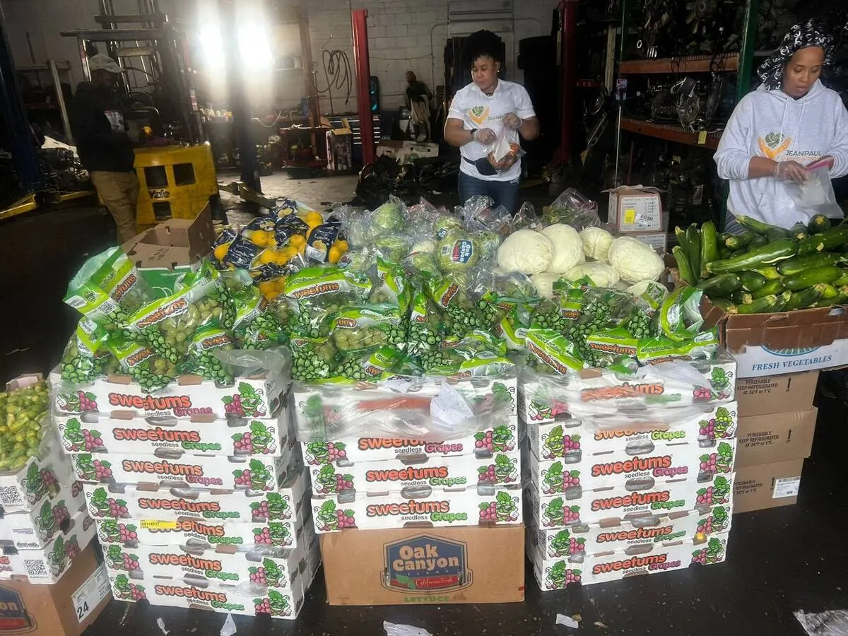 Stacks of grapes, lemons and produce ready to share
