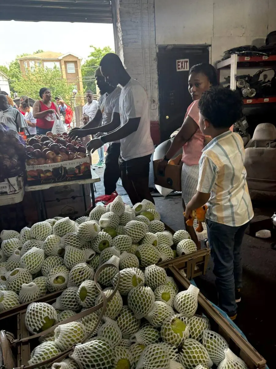 Fruit distribution with a young family